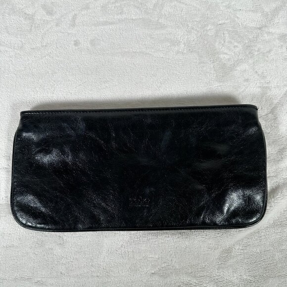 Hobo International Clutch Genuine Leather Wallet Small Bag Women Black EUC - Picture 2 of 10